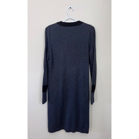 Calvin Klein Womens Medium Two Piece Dark Gray Cardigan Pockets Sleeveless Dress - Picture 2 of 6